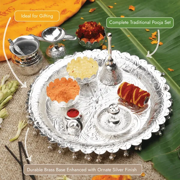 Silver-Plated_Pooja_Thali_Set_Of_10