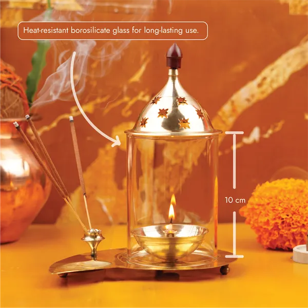 Brass_Glass_Akhand_Diya_With_Agarbatti_Stand_7.5_Inch