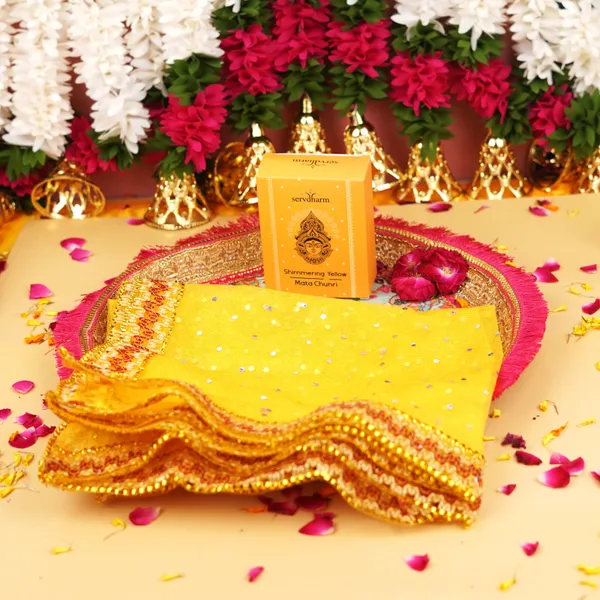 Net_Fabric_Festive_Shimmering_Yellow_Mata_Chunri_43X20_Inch_-_Pack_Of_2