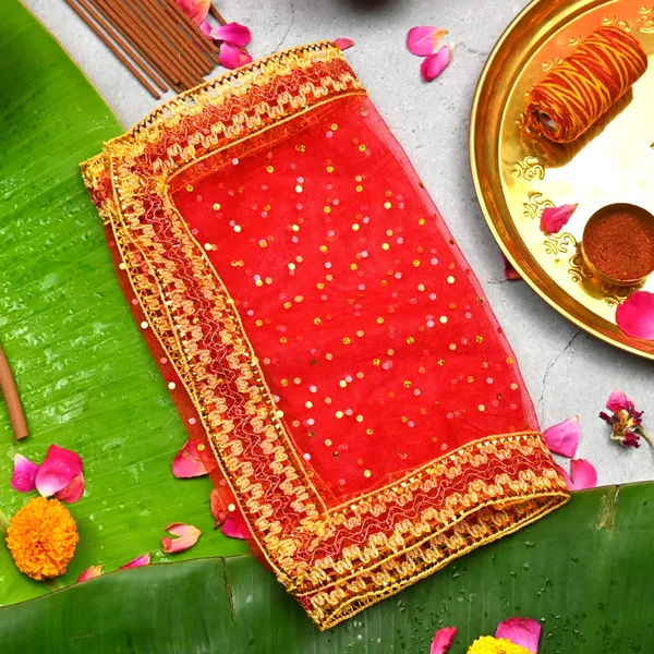 Net_Fabric_Festive_Shimmering_Red_Mata_Chunri_25X11_Inch_-_Pack_Of_2