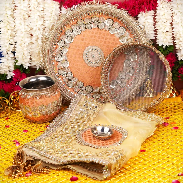 Peach_Metal_Karwa_Chauth_Thali_Set_405G__Pack_Of_5