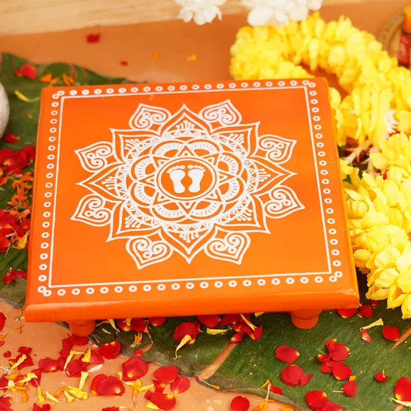 Wood_Aipan_Festive_Lakshmi_Charan_Pooja_Chowki_11X11_Inch