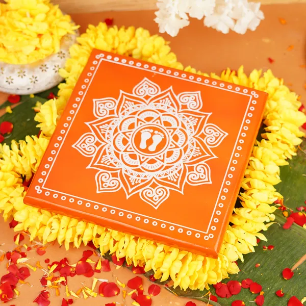 Wood_Aipan_Festive_Lakshmi_Charan_Pooja_Chowki_11X11_Inch