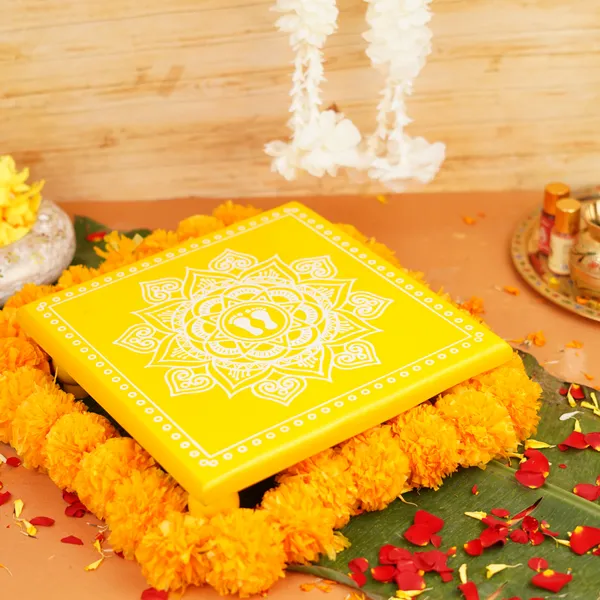 Wooden_Aipan_Lakshmi_Charan_Pooja_Chowki_11X11_Inch