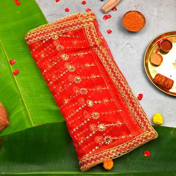 Fabric_Festive_Floral_Print_Red_Mata_Chunri_46X20_Inch_-_Pack_of_2