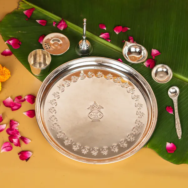 Brass_Silver-Plated_Mangal_Kalash_Thali_Set_10_Inch