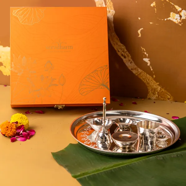Brass_Silver-Plated_Mangal_Kalash_Thali_Set_10_Inch