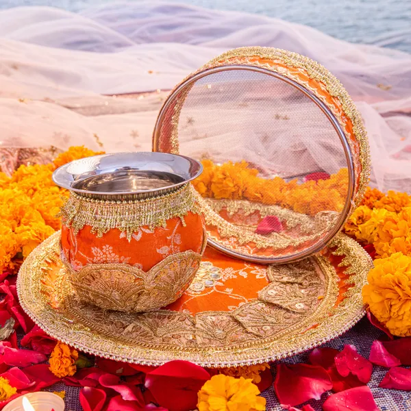 Orange_Metal_Karwa_Chauth_Thali_Set_Pack_Of_9