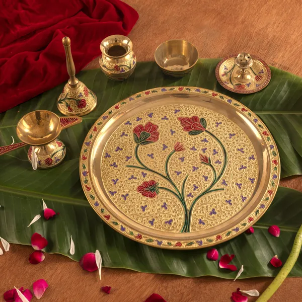 Brass_Meenakari_Pooja_Thali_Set_10_Inch