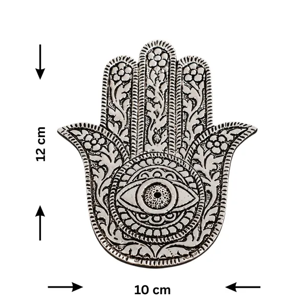Silver-Plated_Hamsa_Hand_Agarbatti_Holder_4.5_Inch