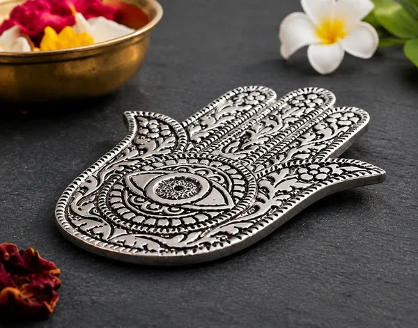 Silver-Plated_Hamsa_Hand_Agarbatti_Holder_4.5_Inch