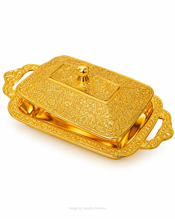 Gold_Tone_Traditional_Floral_Covered_Serving_Dish