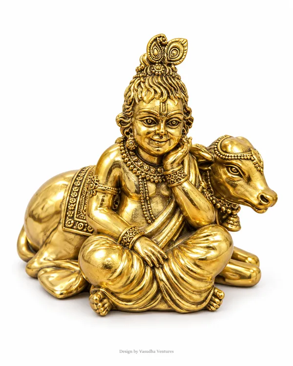 Gold_Tone_Traditional_Krishna_With_Cow_Idol