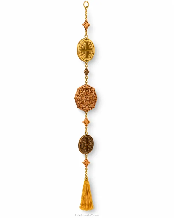 Metal_Gold_Tone_Geometric_Medallion_Tassel_Hanging_Decor