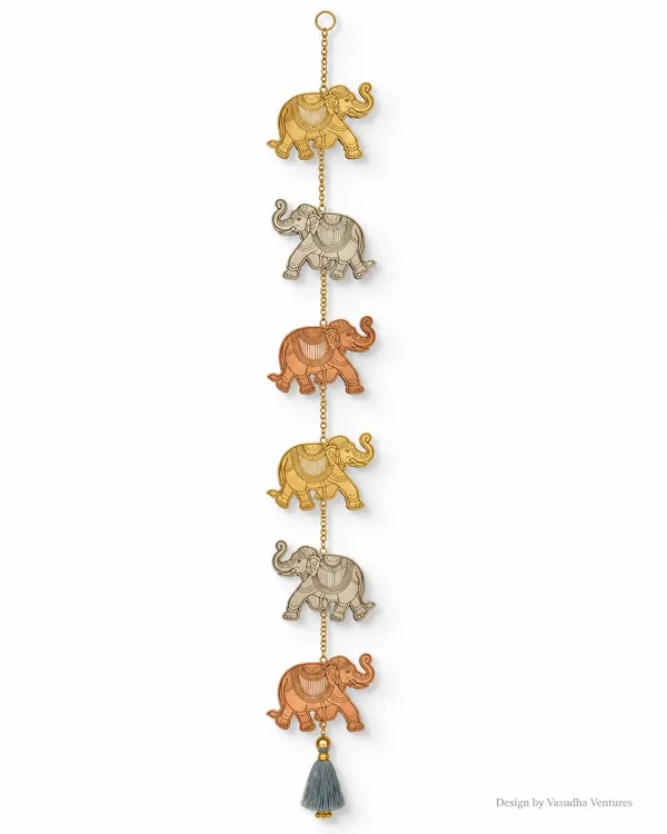 Metal_Gold_Tone_Traditional_Elephant_Motif_Wall_Hanging