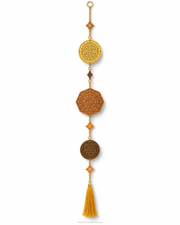 Metal_Gold_Tone_Geometric_Medallion_Tassel_Hanging_Decor