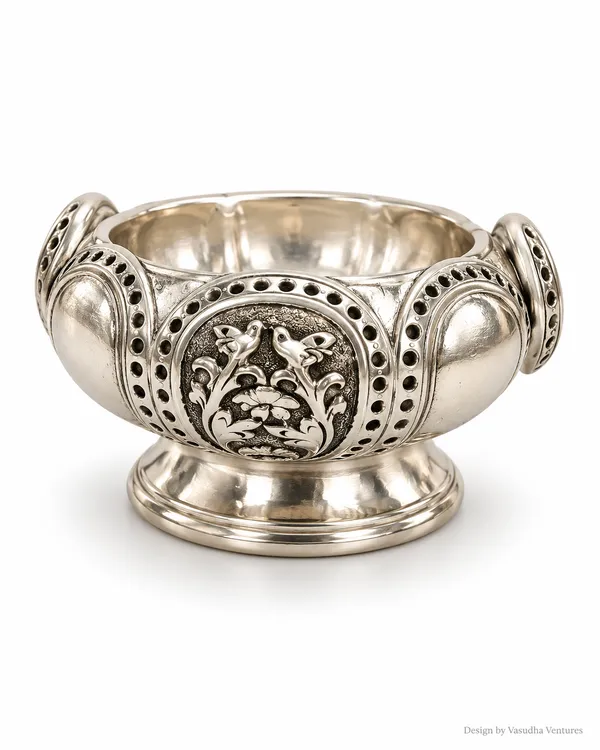 Silver_Tone_Traditional_Floral_Bird_Motif_Decorative_Bowl
