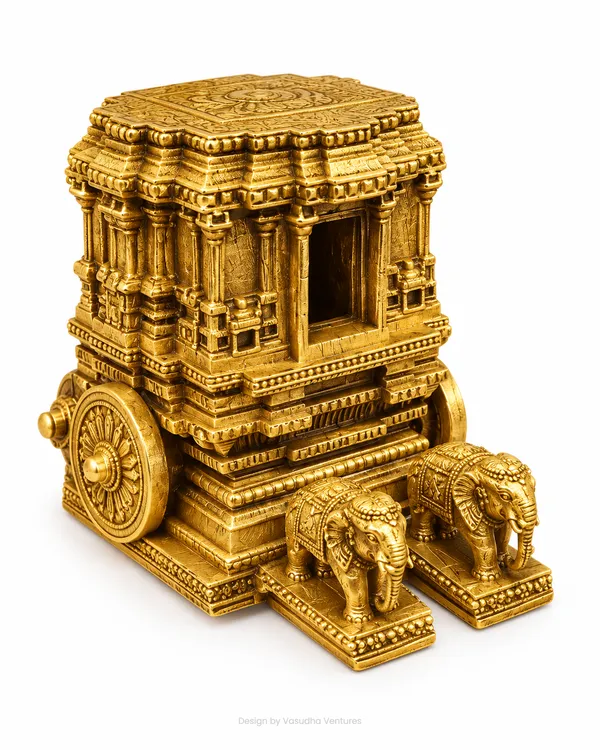 Gold_Tone_Traditional_Elephant_Chariot_Showpiece