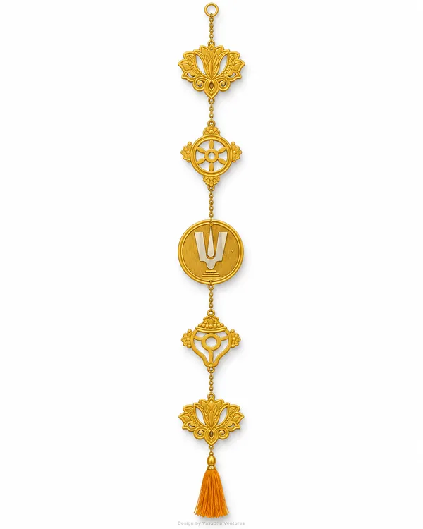 Metal_Gold_Tone_Vaishnav_Lotus_Religious_Wall_Hanging