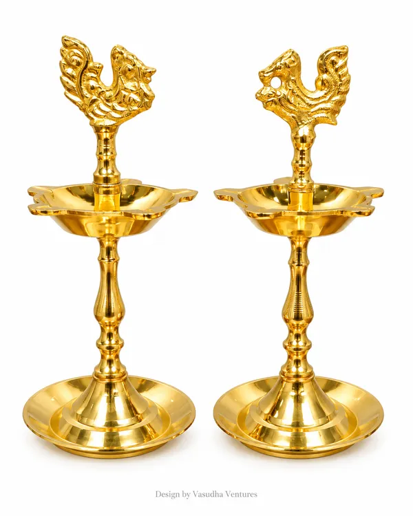 Brass_Traditional_Peacock_Design_Diya_Set