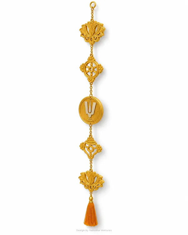 Metal_Gold_Tone_Vaishnav_Lotus_Religious_Wall_Hanging