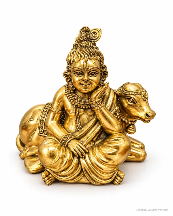 Gold_Tone_Traditional_Krishna_With_Cow_Idol