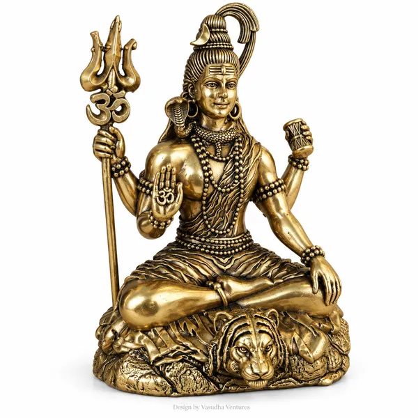 Metal_Antique_Gold_Tone_Meditating_Shiva_Idol