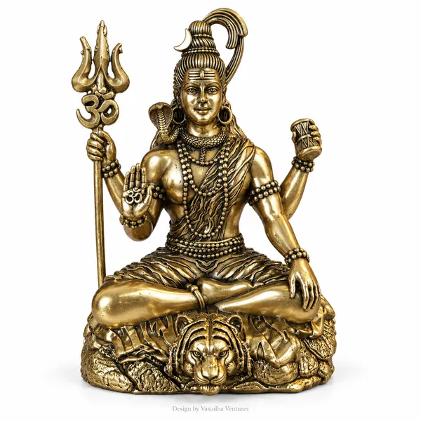 Metal_Antique_Gold_Tone_Meditating_Shiva_Idol