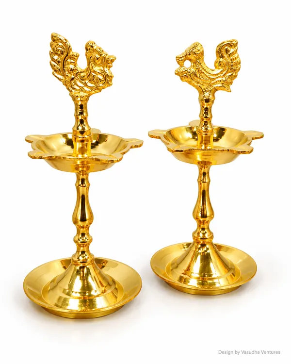 Brass_Traditional_Peacock_Design_Diya_Set