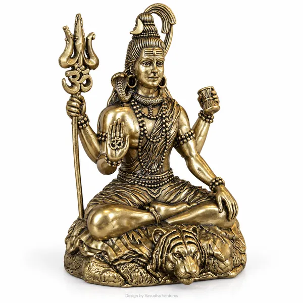 Metal_Antique_Gold_Tone_Meditating_Shiva_Idol