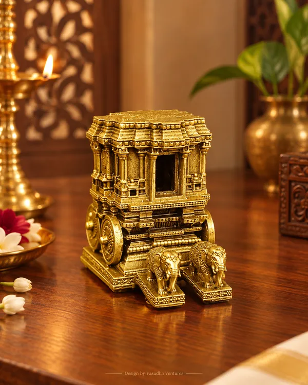 Gold_Tone_Traditional_Elephant_Chariot_Showpiece