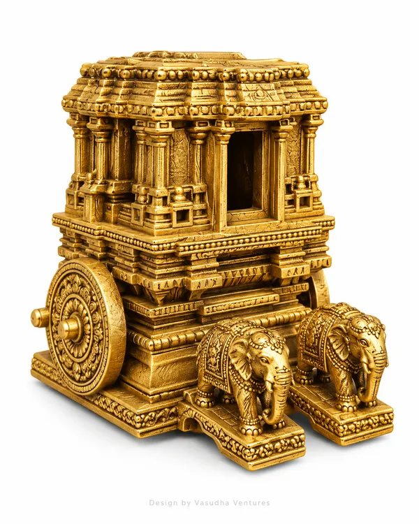Gold_Tone_Traditional_Elephant_Chariot_Showpiece