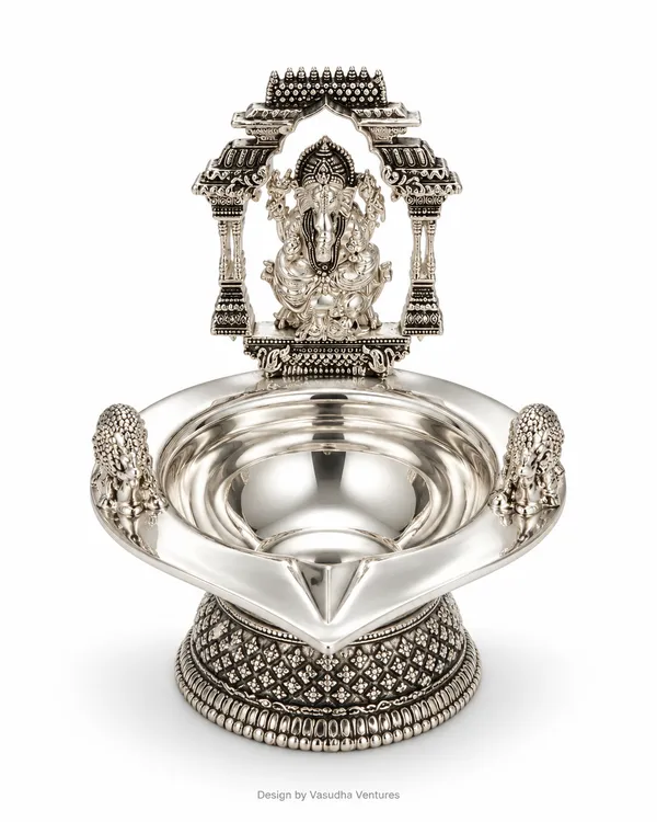 Metal_Traditional_Ganesha_Embossed_Diya