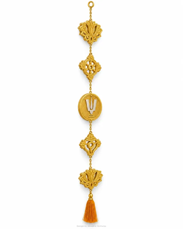 Metal_Gold_Tone_Vaishnav_Lotus_Religious_Wall_Hanging