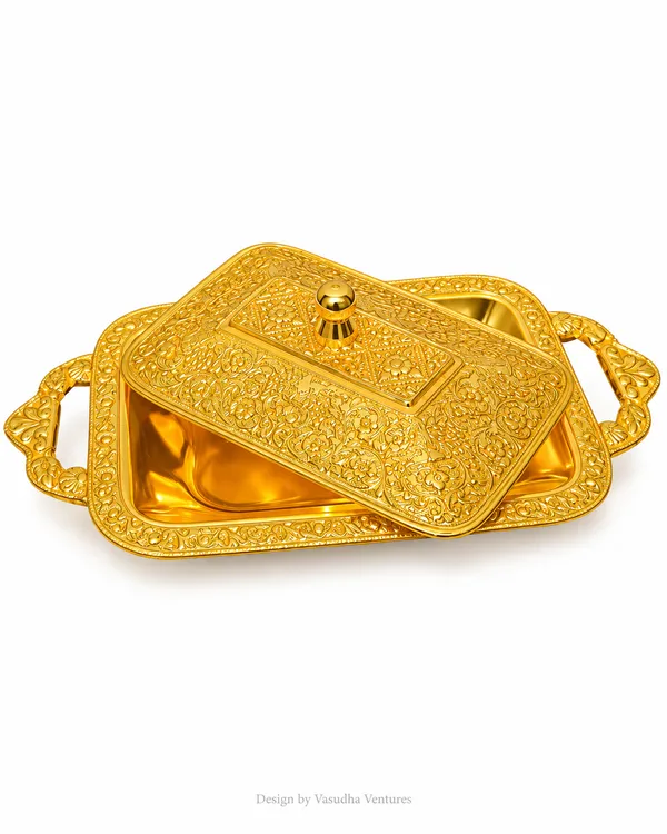 Gold_Tone_Traditional_Floral_Covered_Serving_Dish