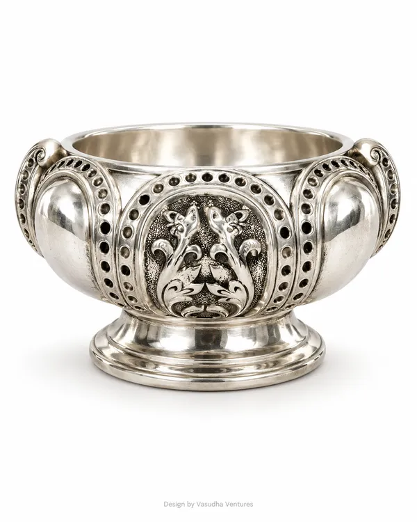 Silver_Tone_Traditional_Floral_Bird_Motif_Decorative_Bowl