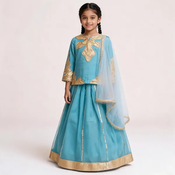Blue_Ethnic_Lehenga_Choli_Set_for_Girls