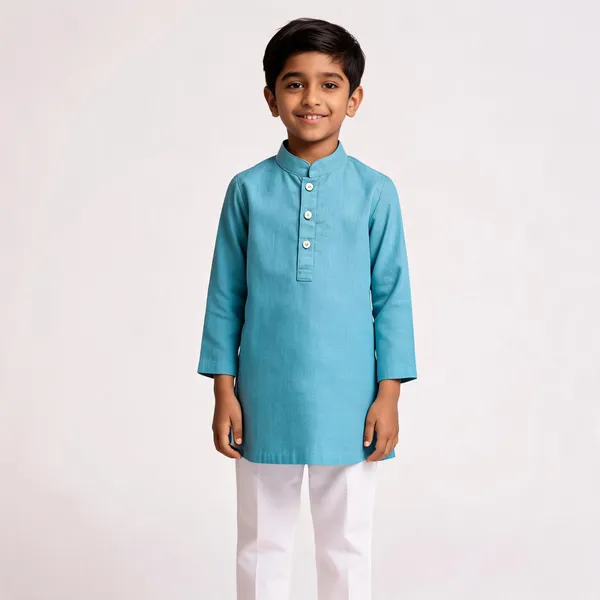 Blue_Printed_Kurta_Set_for_Boys