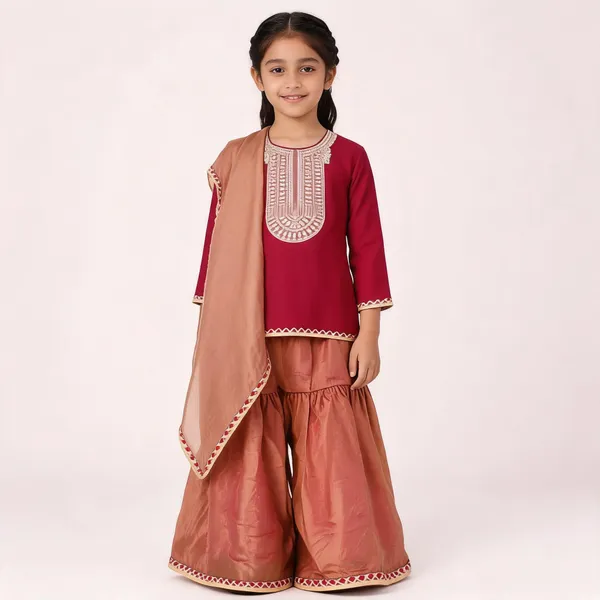 Pink_Traditional_Kurta_Sharara_Set_for_Girls