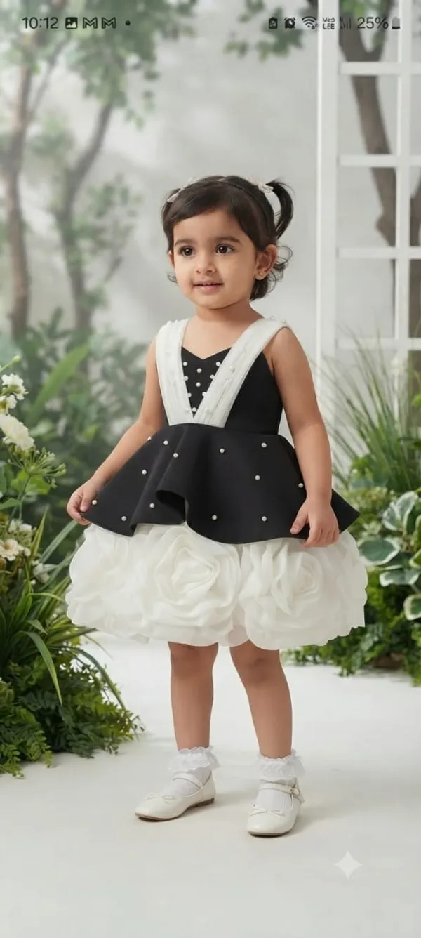 Black_And_White_Sleeveless_Party_Dress_for_Girls