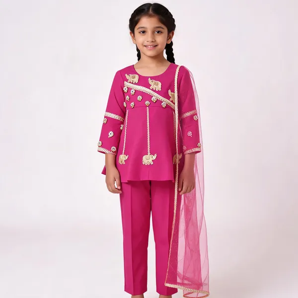 Pink_Embellished_Ethnic_Kurta_Set_for_Girls