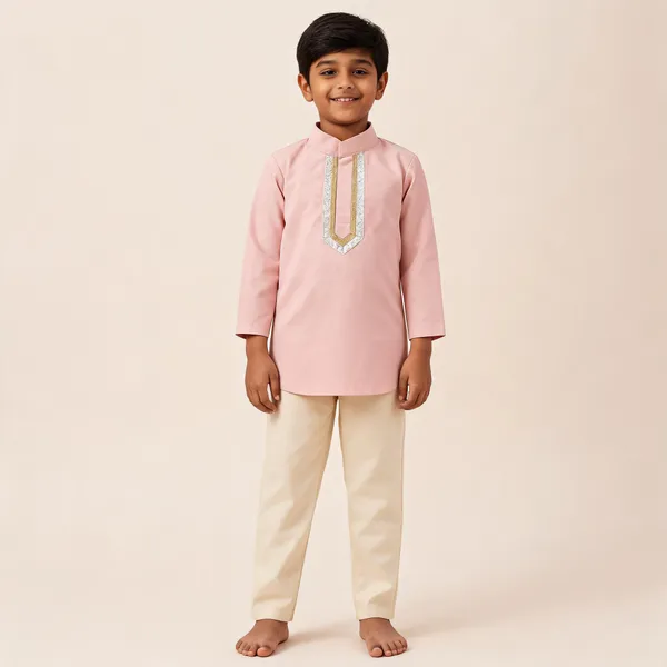 Pink_Kurta_With_Cream_Pajama_Set_for_Boys