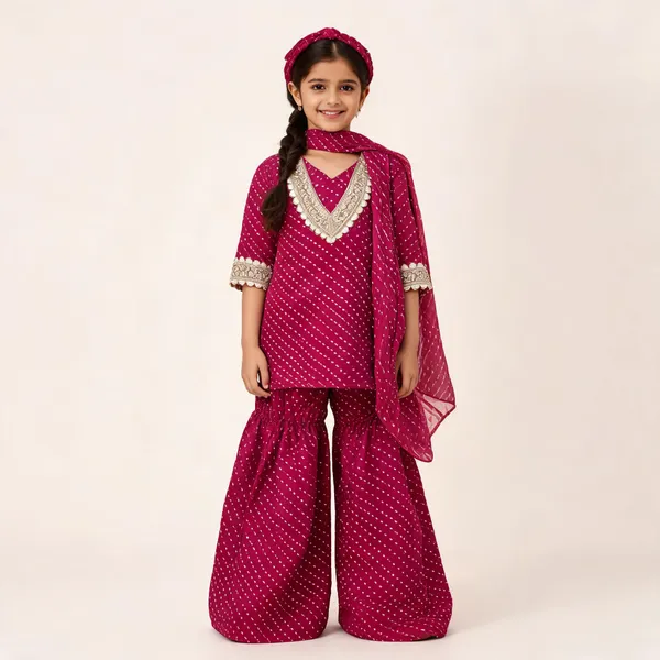 Magenta_Printed_Kurta_Sharara_Set_for_Women_And_Girls