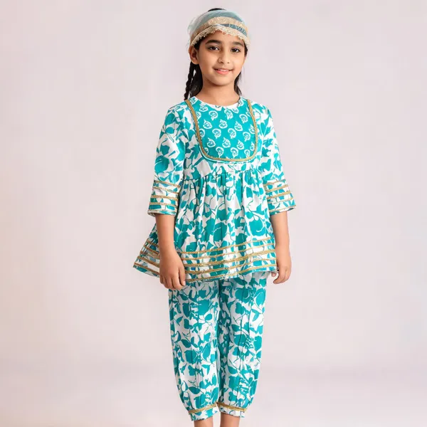Turquoise_Printed_Ethnic_Dress_Set_for_Baby_Girls