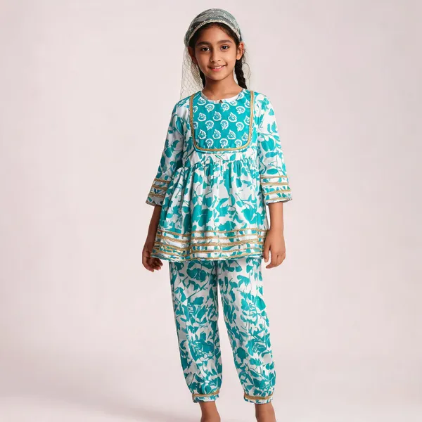 Turquoise_Printed_Ethnic_Dress_Set_for_Baby_Girls