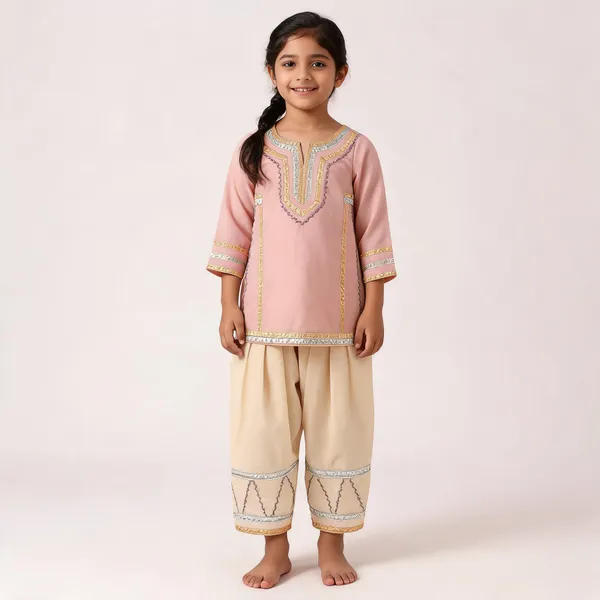 Pink_Embroidered_Kurta_Set_for_Girls