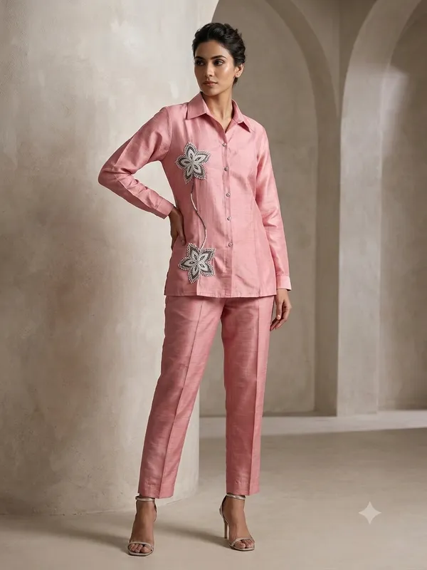 Pink_Crepe_Straight_Kurta_For_Women