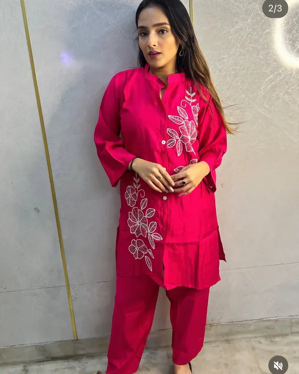 Red_Crepe_Shirt_And_Trouser_Co_Ord_Set_For_Women