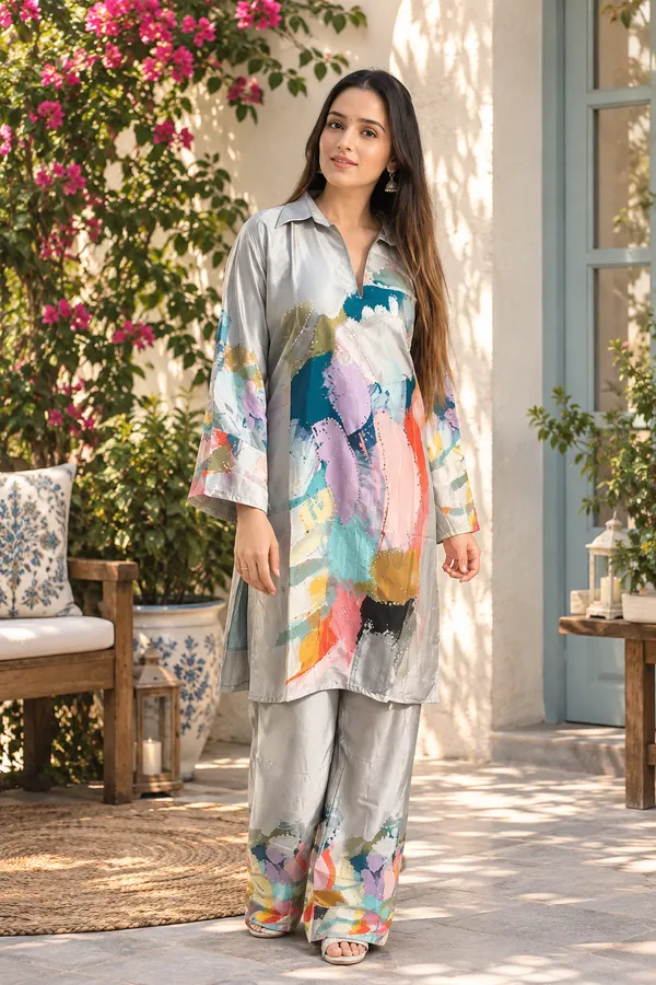 Multicolour_Crepe_Kurta_Set_For_Women