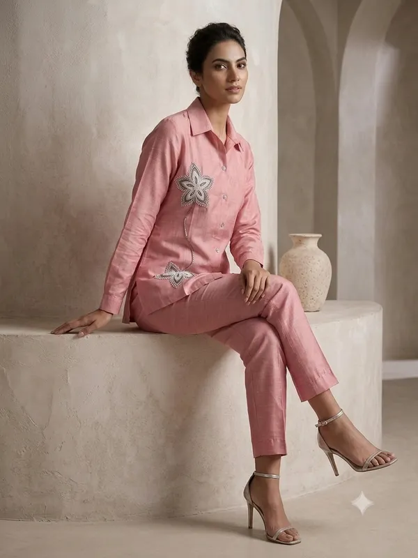 Pink_Crepe_Straight_Kurta_For_Women
